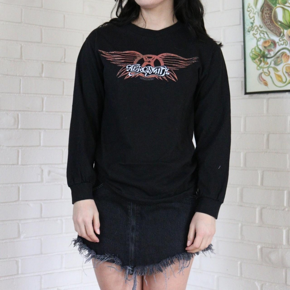 Aerosmith long sleeve band tshirt black | Rag Doll Merch